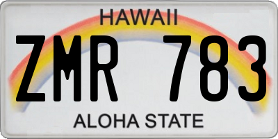 HI license plate ZMR783