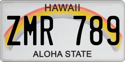 HI license plate ZMR789