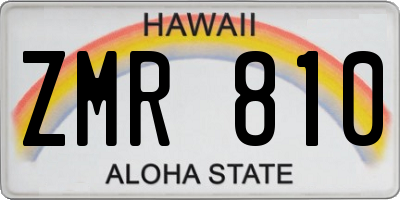HI license plate ZMR810