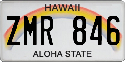 HI license plate ZMR846