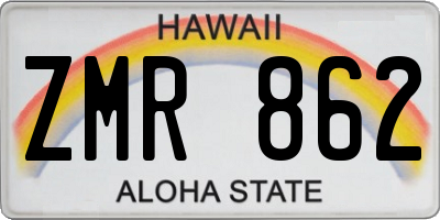 HI license plate ZMR862