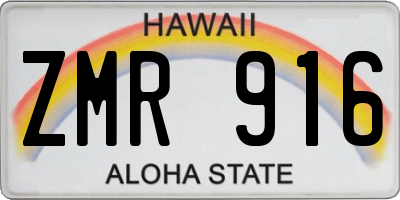HI license plate ZMR916