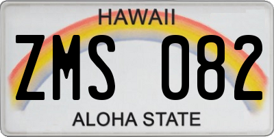 HI license plate ZMS082