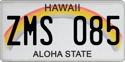 HI license plate ZMS085