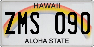 HI license plate ZMS090