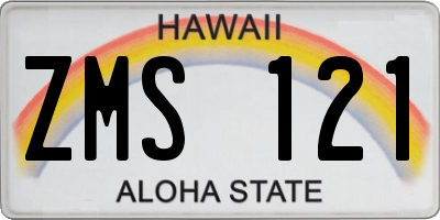 HI license plate ZMS121
