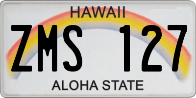 HI license plate ZMS127