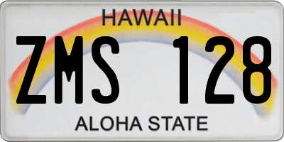 HI license plate ZMS128