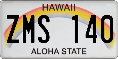 HI license plate ZMS140