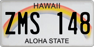 HI license plate ZMS148