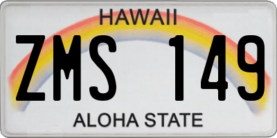 HI license plate ZMS149