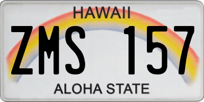HI license plate ZMS157