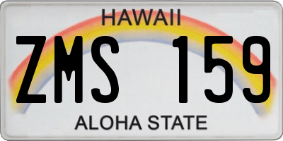 HI license plate ZMS159