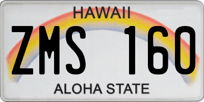 HI license plate ZMS160