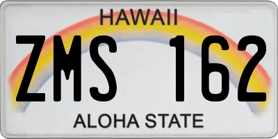 HI license plate ZMS162