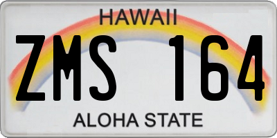 HI license plate ZMS164