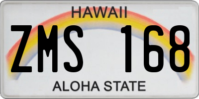HI license plate ZMS168
