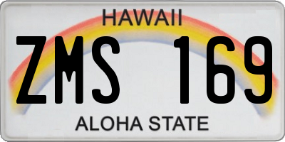 HI license plate ZMS169