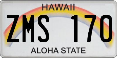 HI license plate ZMS170