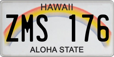 HI license plate ZMS176