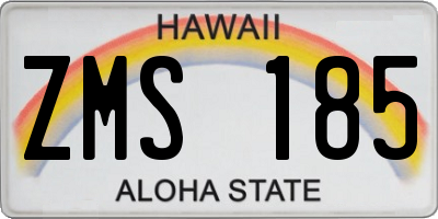 HI license plate ZMS185