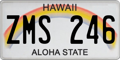 HI license plate ZMS246