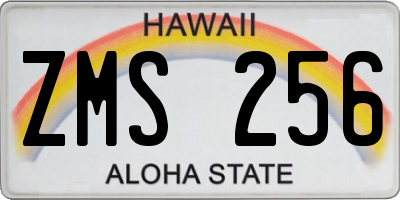 HI license plate ZMS256