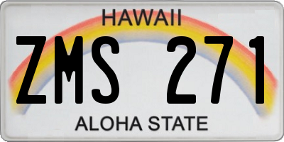 HI license plate ZMS271