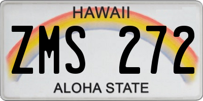 HI license plate ZMS272