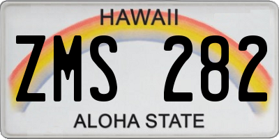 HI license plate ZMS282
