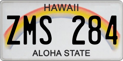 HI license plate ZMS284