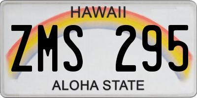 HI license plate ZMS295