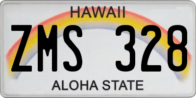 HI license plate ZMS328