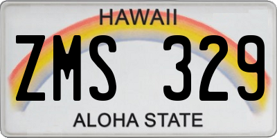 HI license plate ZMS329