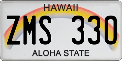 HI license plate ZMS330