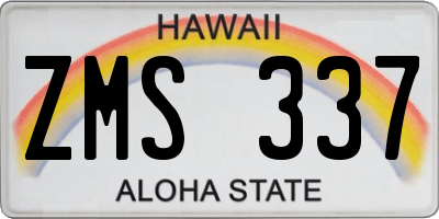 HI license plate ZMS337