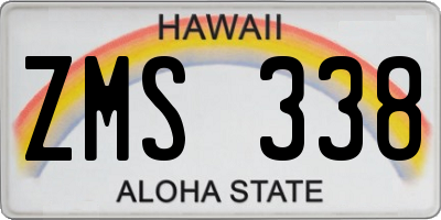 HI license plate ZMS338