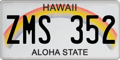 HI license plate ZMS352