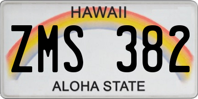 HI license plate ZMS382