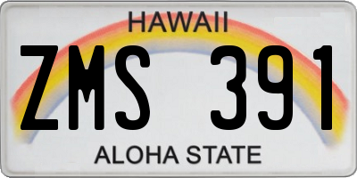HI license plate ZMS391