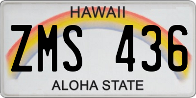 HI license plate ZMS436
