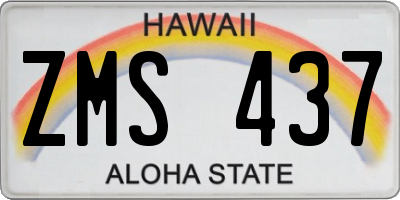 HI license plate ZMS437