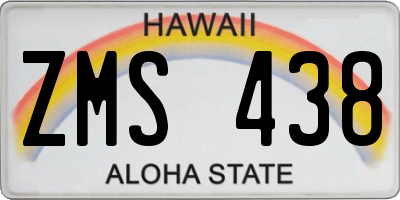 HI license plate ZMS438