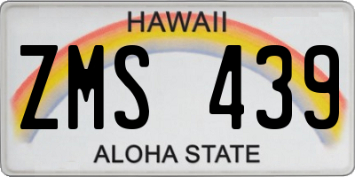 HI license plate ZMS439