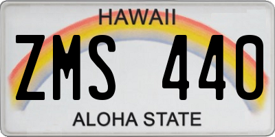 HI license plate ZMS440