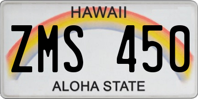 HI license plate ZMS450