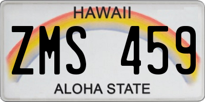 HI license plate ZMS459