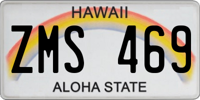 HI license plate ZMS469