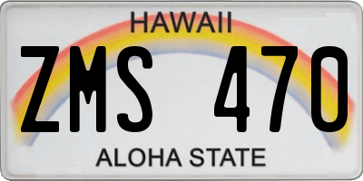 HI license plate ZMS470