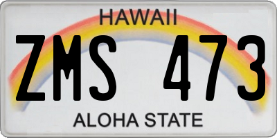 HI license plate ZMS473